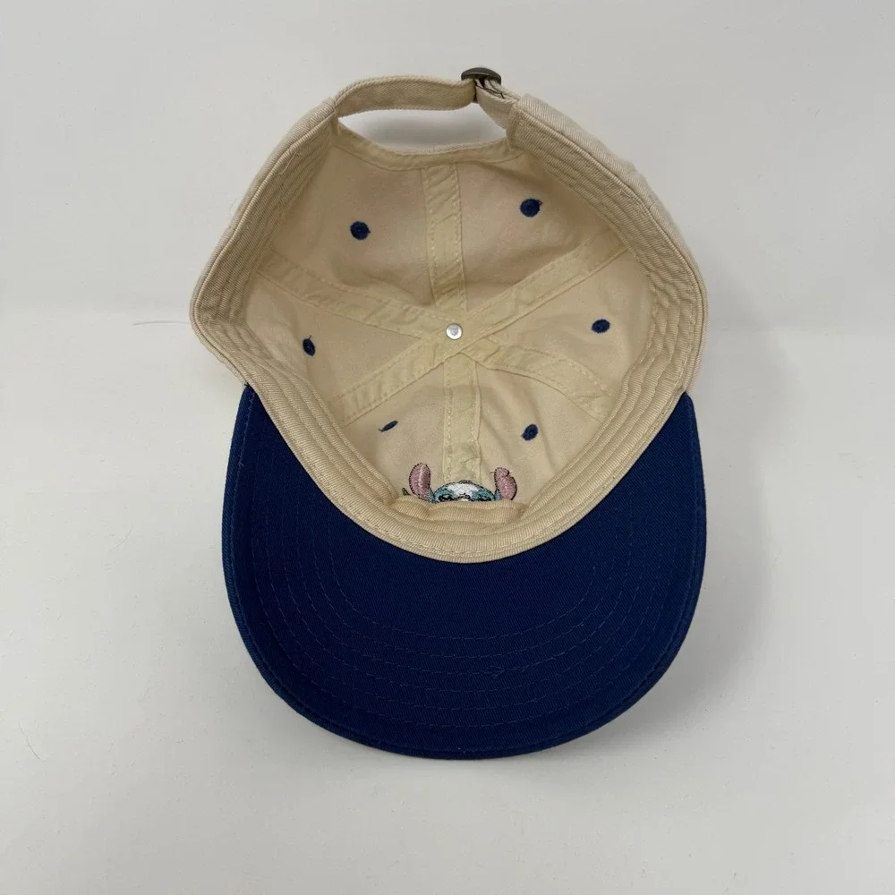 Disney Stitch Embroidered Baseball Cap Blue Tan Adult Adjustable‎ Strapback